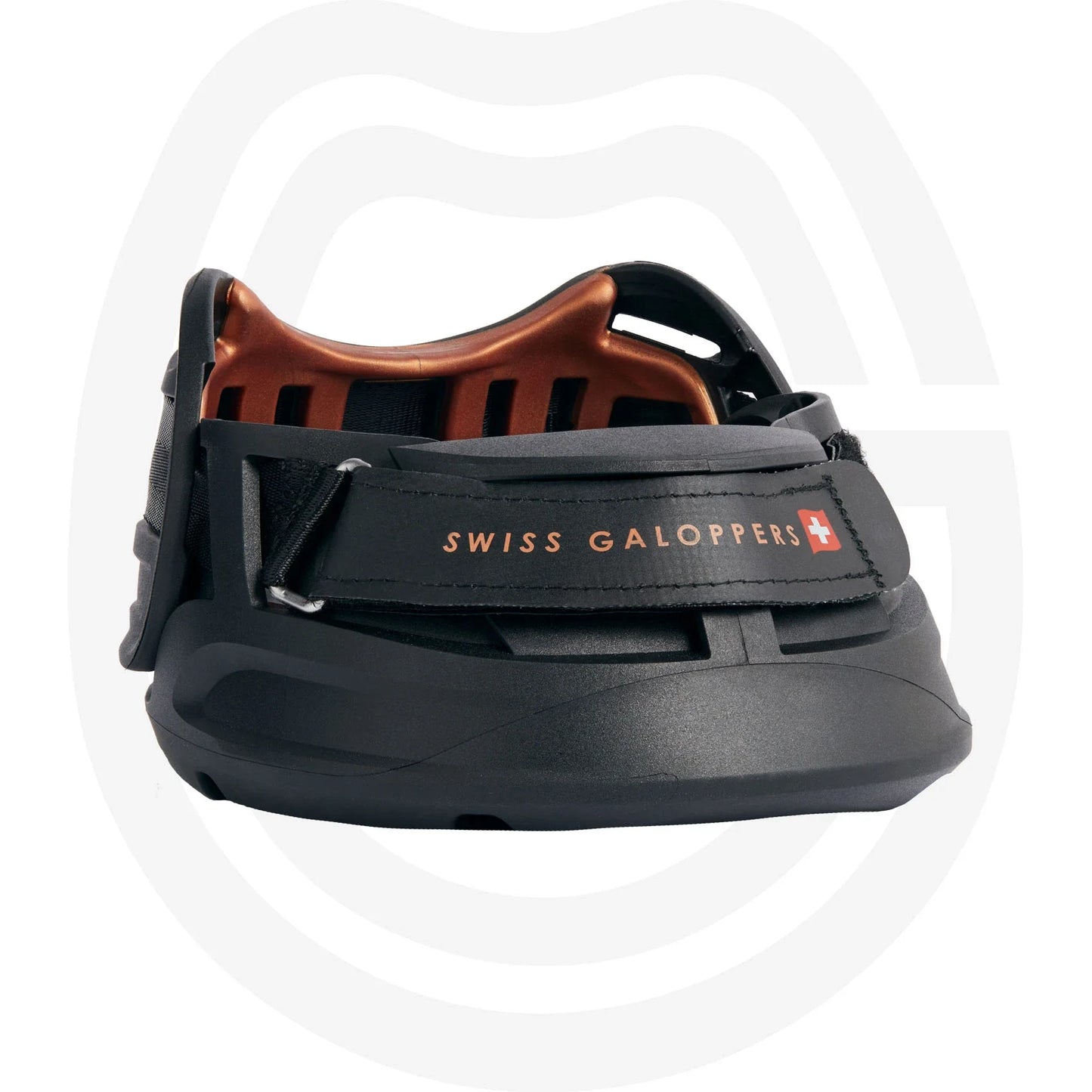 Swiss Galoppers Hufschuhe werden in Lupfig, in der Schweiz aus 100% recycelbarem Kunststoff gefertigt. Das *TPU Sohlenprofil ist extrem abriebfest, mit einer Lebenszeit von bis zu 2.000 Reitkilometern. 